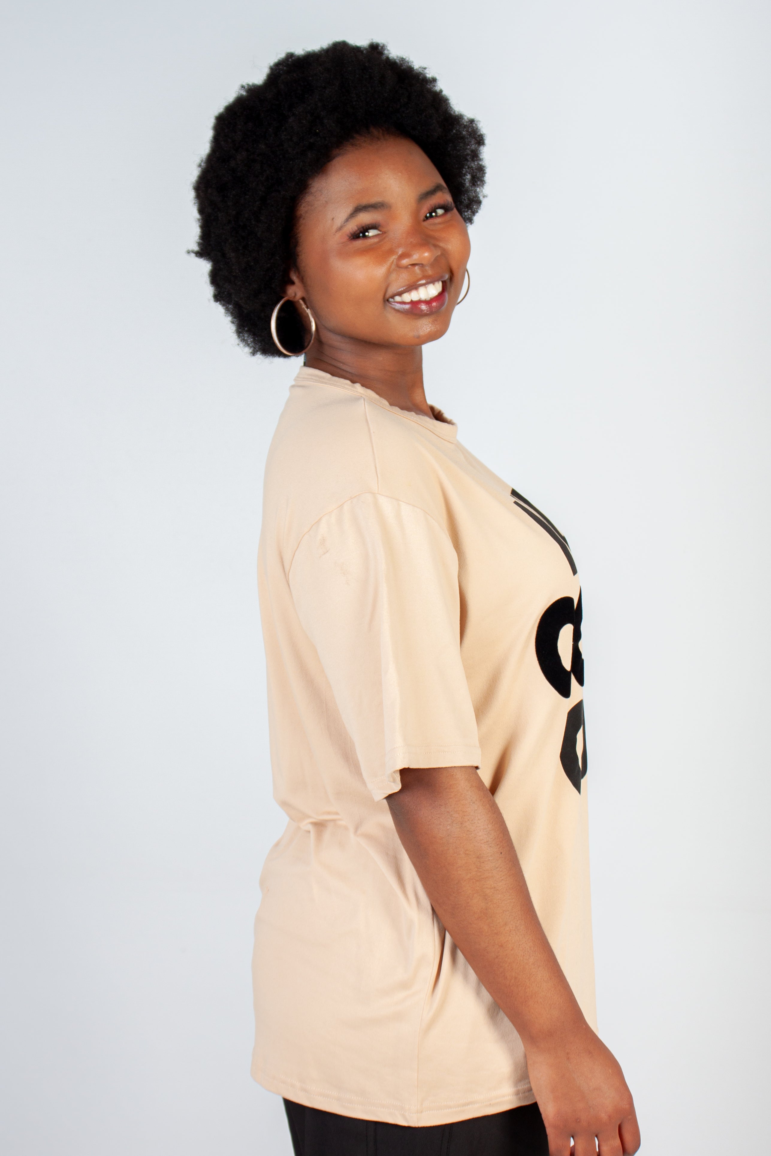 Graphic Oversized "Iced Coffee Club" T-Shirt